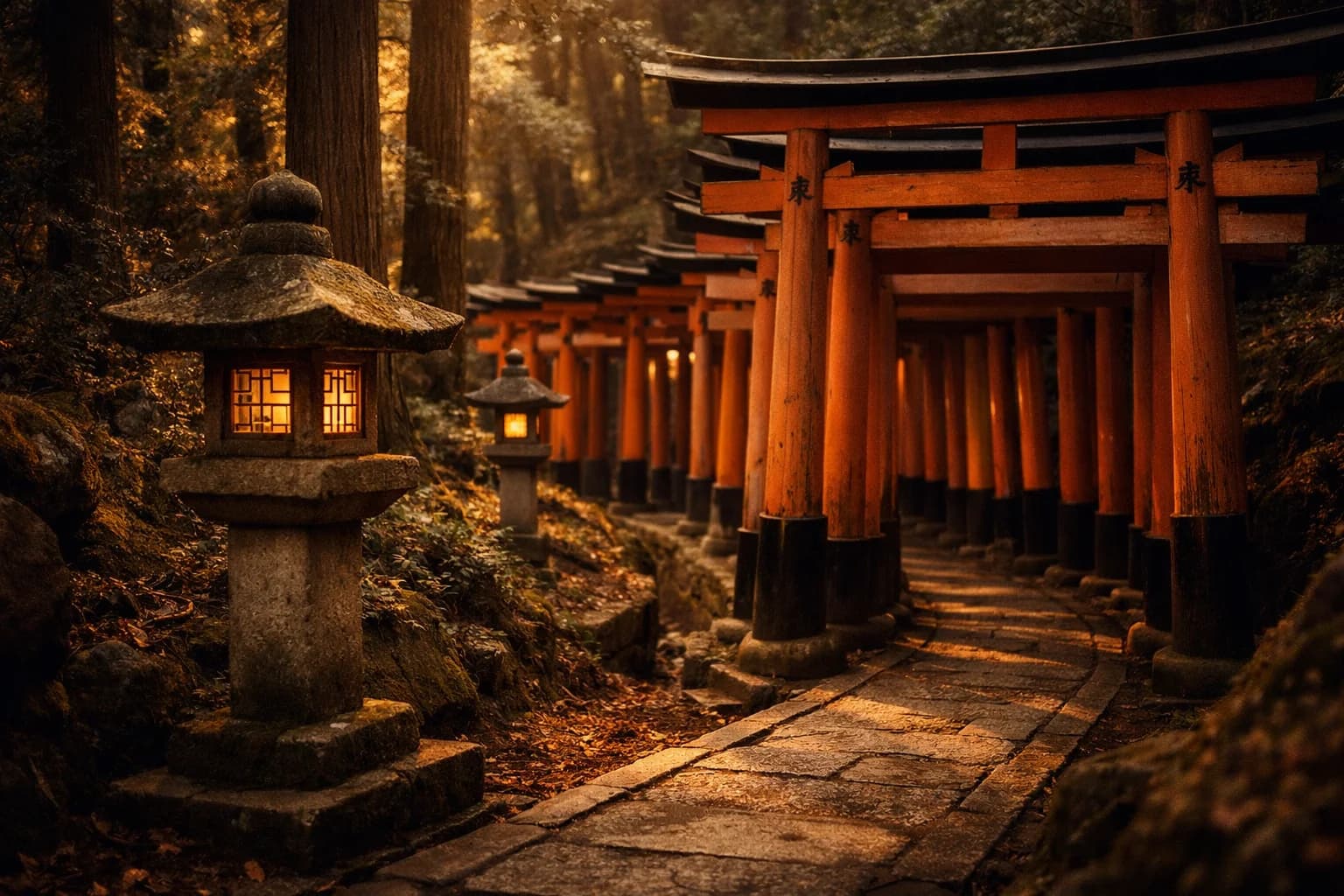 gpt-image-1.5 medium render of Fushimi Inari — round 1 winner, correct archways